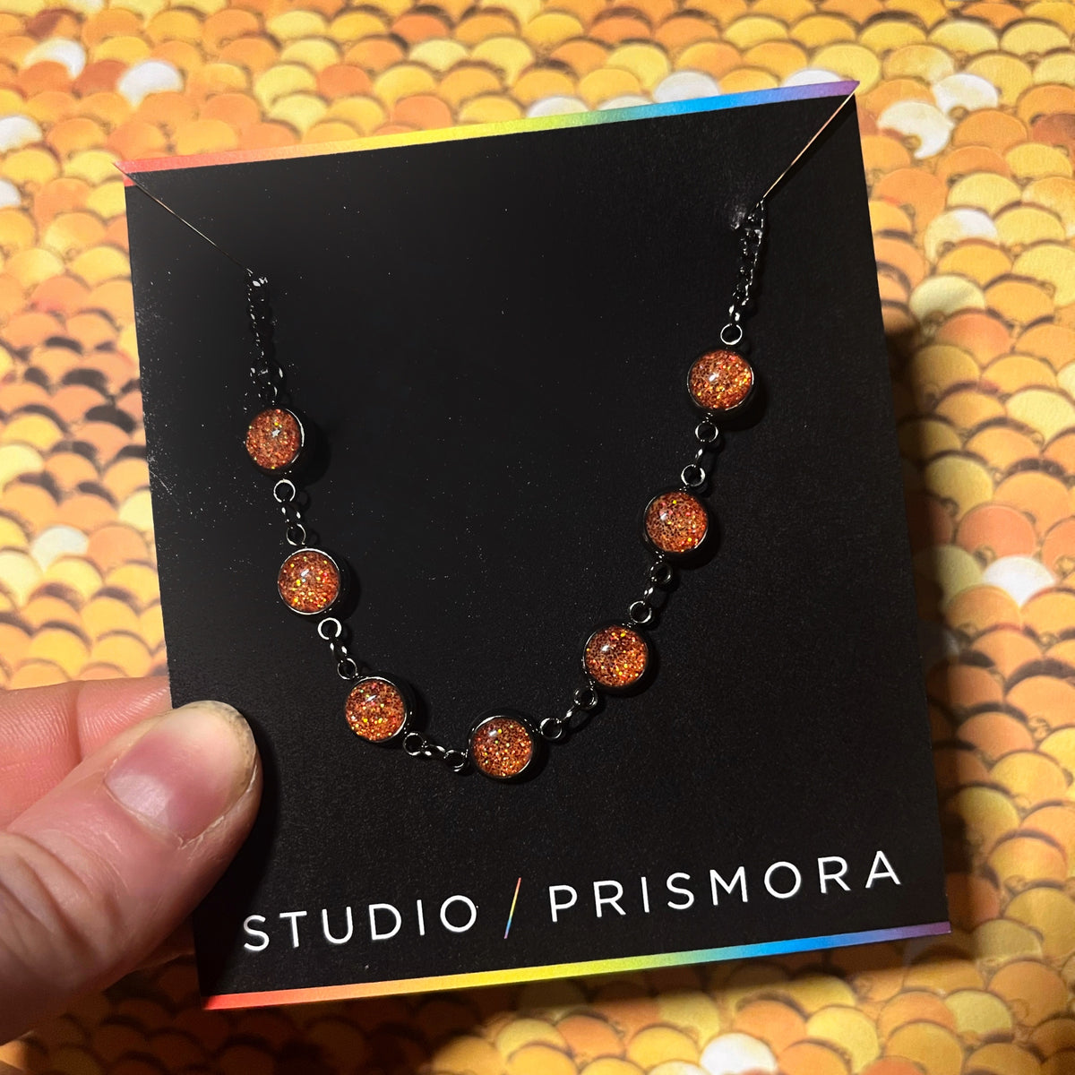 Lucky Seven Bracelet - Orange/Silver