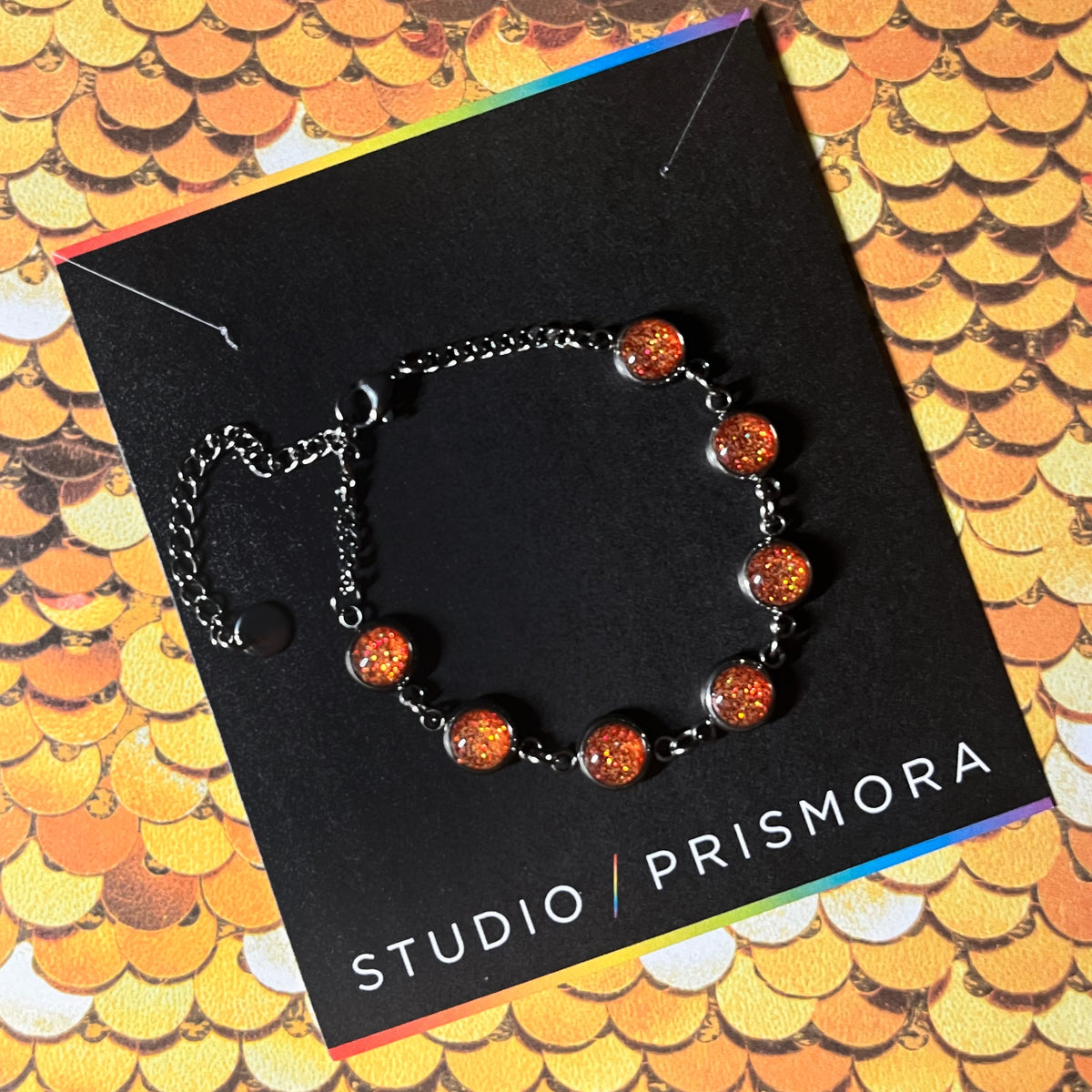 Lucky Seven Bracelet - Orange/Silver