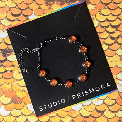 Lucky Seven Bracelet - Orange/Silver