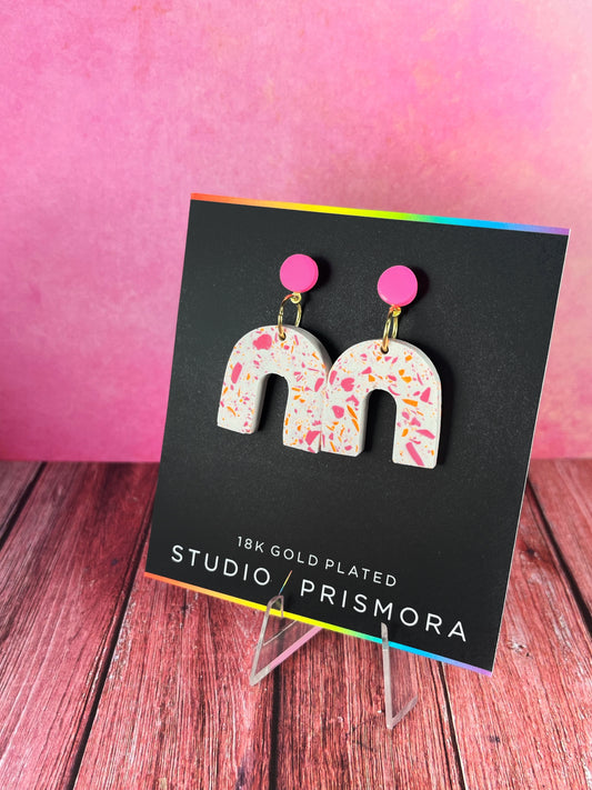 Terrazzo Small Arch Earrings