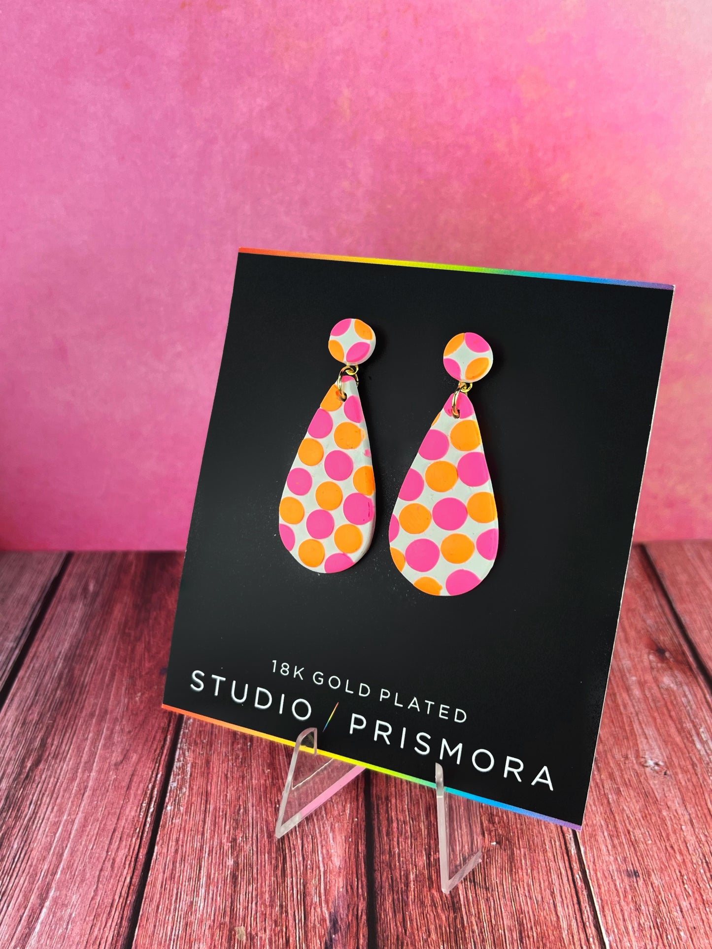 Polka Dot Teardrop Earrings