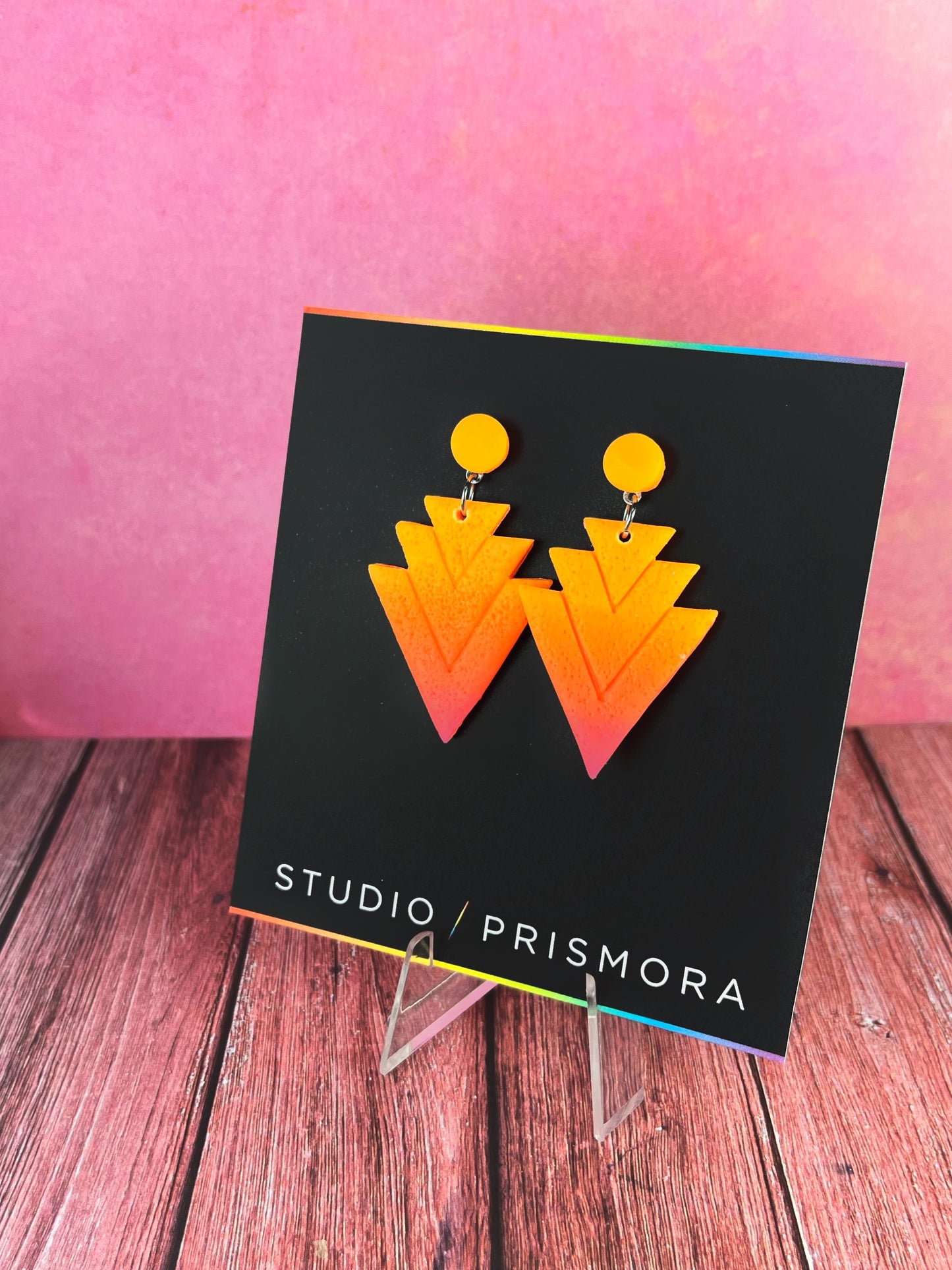 Ombre Gradient Triangle Earrings