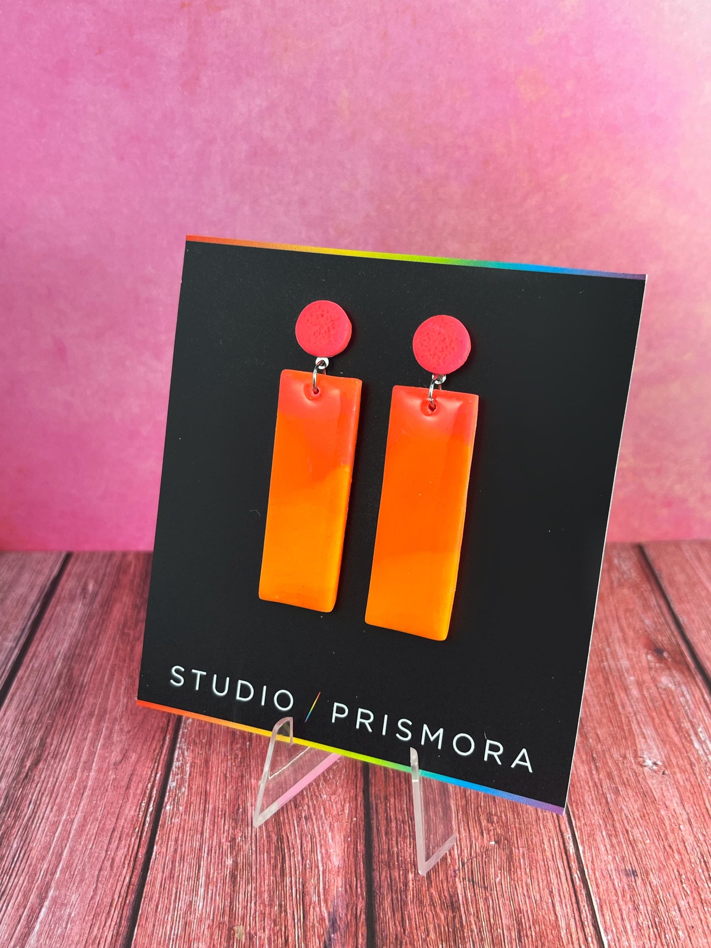 Ombre Gradient Rectangle Earrings