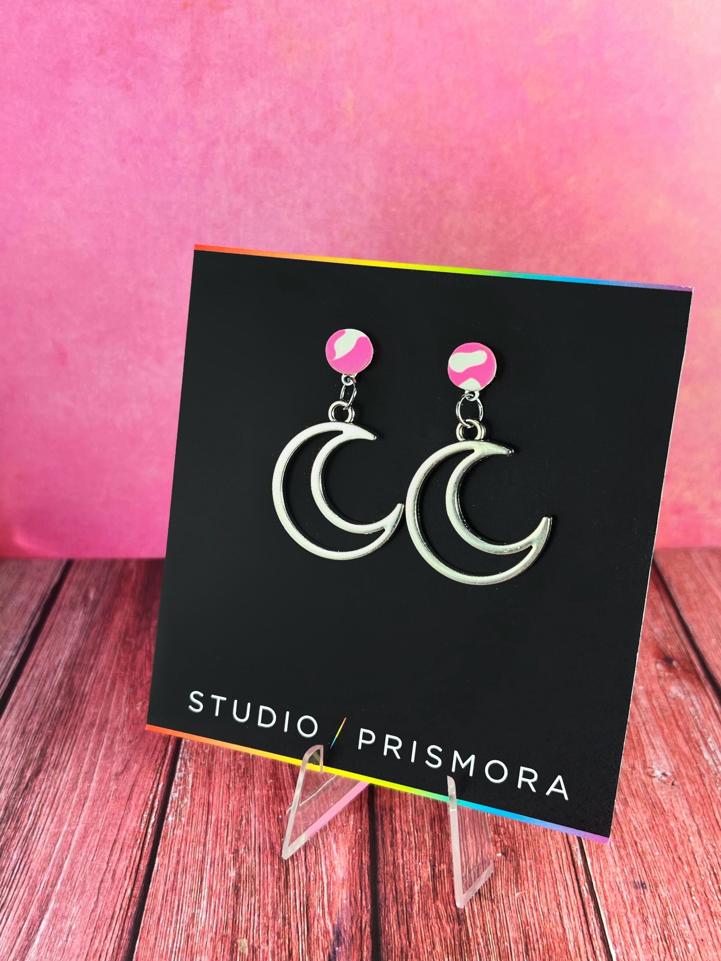 Abstract Stud Moon Earrings