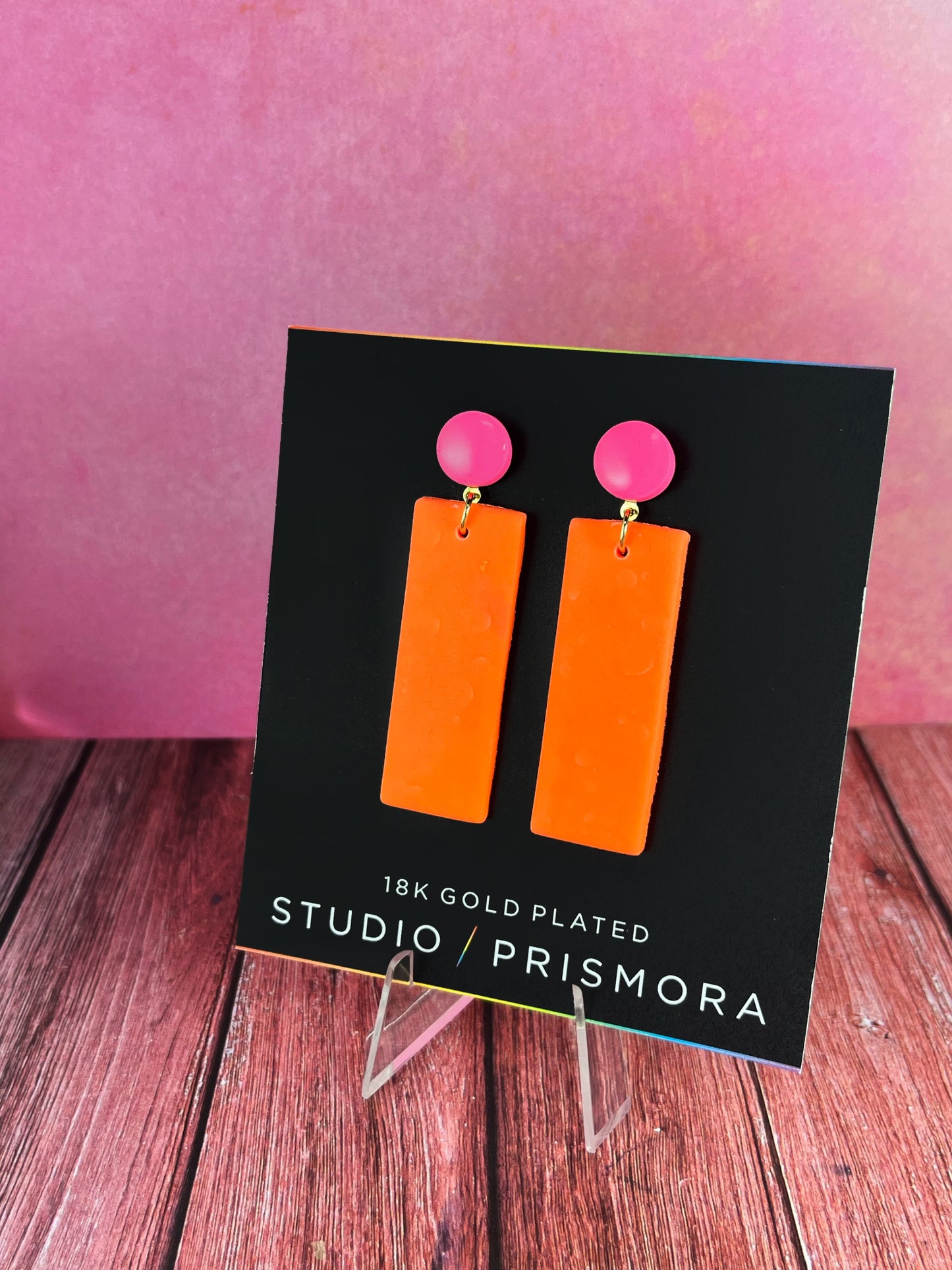 Colour Block Rectangle Earrings