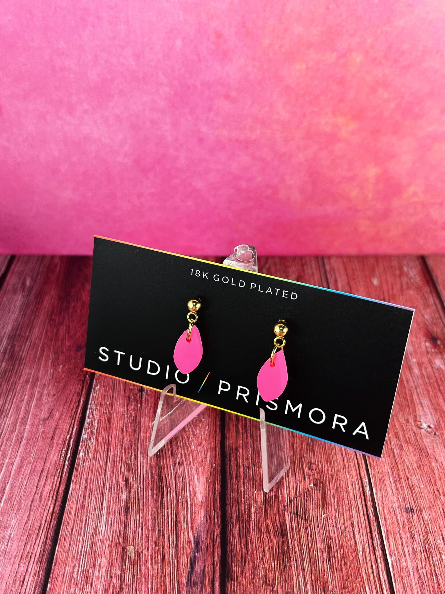 Pink Teardrop Mini Dangle Earrings